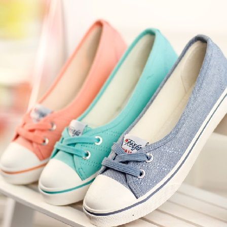 Flat canvas women’s summer shoes