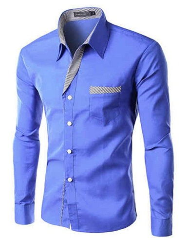 Pasukti Down Collar Stripped Shirts for Men