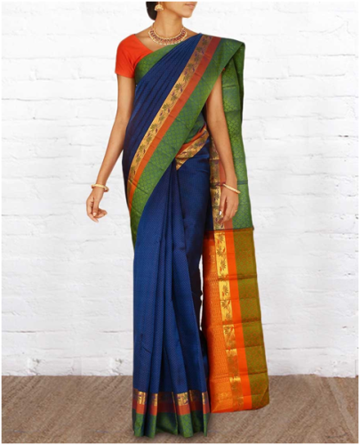 Pattu Sarees-Dark Blue Parampara Pattu Saree 13