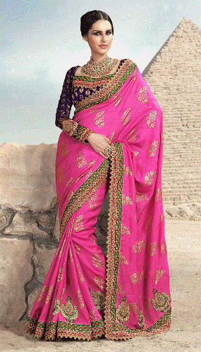 Embroidery Sarees-Fashionable Jacuqard Embroidery Saree 13