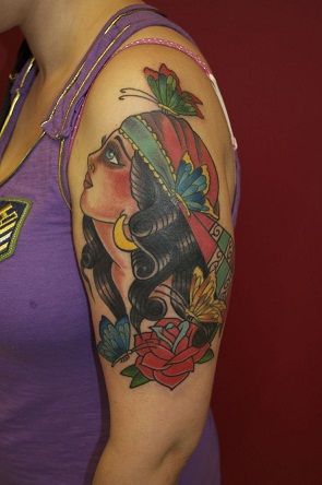 Gypsy Bicep Tattoo Design