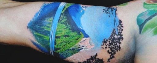 Nature Inspired Bicep Tattoo Design
