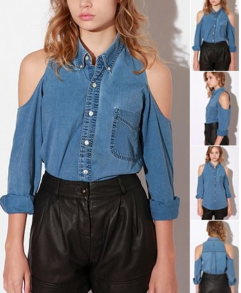 Cut outWomen’sDenim Shirt