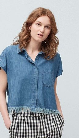 Short Half Sleeve Women’sDenim Shirt