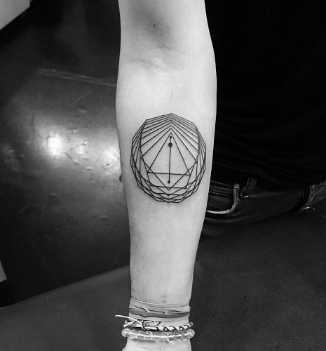 Geometric Line Work Tattoo