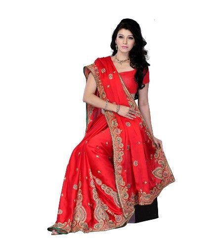 Nepaprastas Surat Sarees-The Diva Red Surat Saree