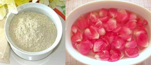 Multani mitti and rose water