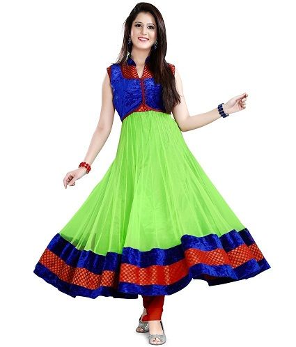 Velvet Applique Anarkali Kurti