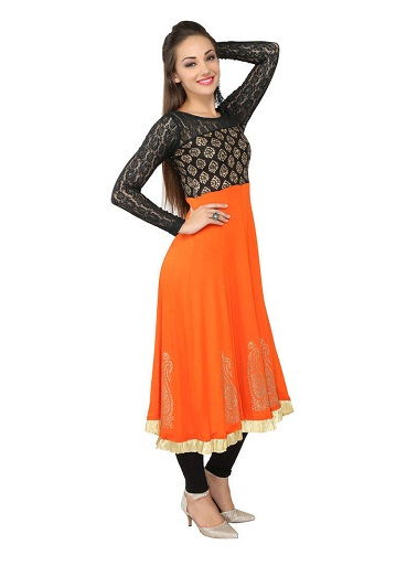 Viskoza Knit Party Wear Anarkali Kurti