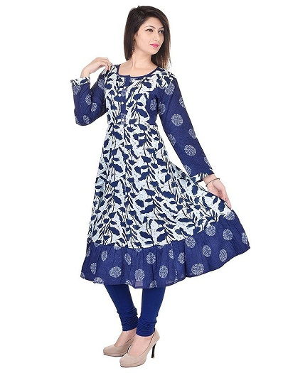 Poln Sleeves Printed Anarkali Kurti