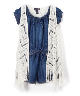 Lace Vest Kids Jumpsuit