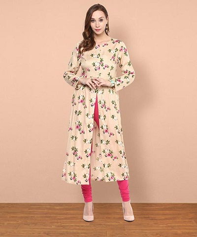 Printed Front Slit Kurti