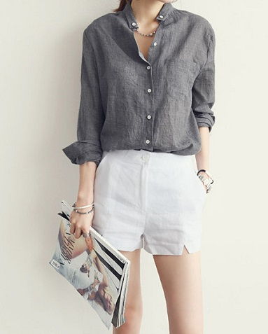 Gri Linen Shirt for women