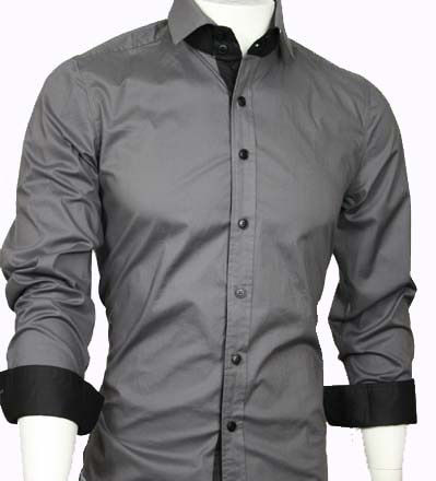 Dubla Collared Casual Grey Shirt for men