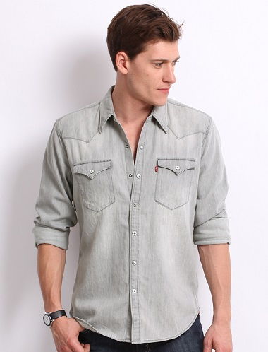 Gri Denim Shirts for men