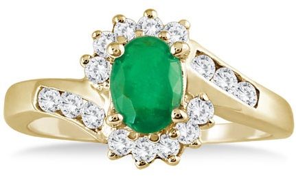 Auksas Diamond Ring with Emeralds