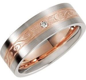 Rožė Gold Diamond Wedding Band for Men