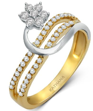 Auksas Diamond Floral Rings for Women