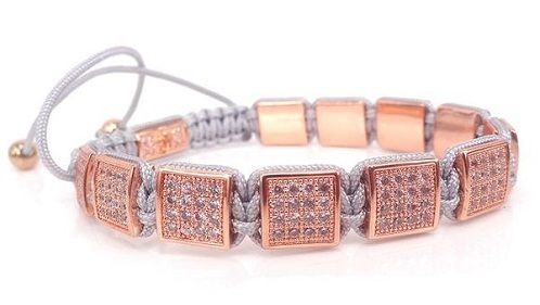 Micro pave Platinum-Rose gold-Diamond Bracelet for Women