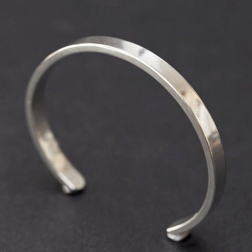 Thick Plain platinum Cuff bracelet for Men