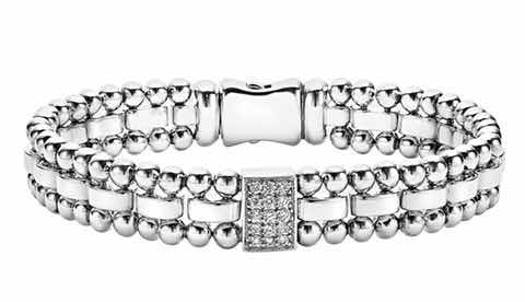 Rectangular Links Diamond Studded platinum bracelet for Men