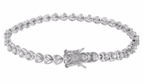 Heart-shaped links Platinum Bracelet for Women