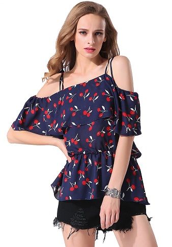 Off Shoulder Chiffon Top