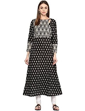 Printed Black Kurti