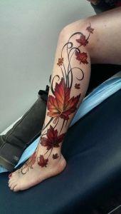 18-Kanados-pasididžiavimas-tatuiruočių ar rudenį lapų ir paprastų vynuogių-tatuiruočių