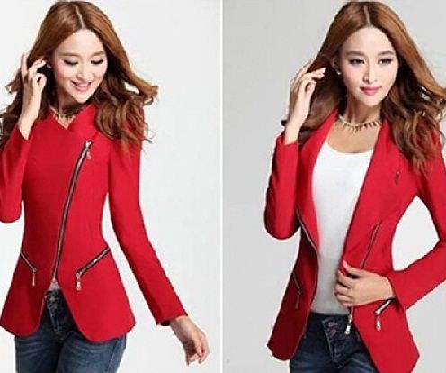 Slim-fit red blazer