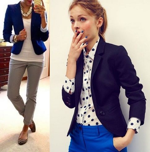 Navy blue trendy blazer