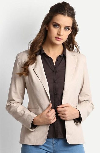 Fawn or beige blazer