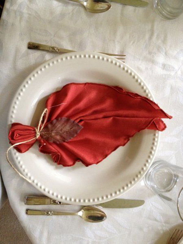 Sikkes Napkin Folding Idea for Thanksgiving