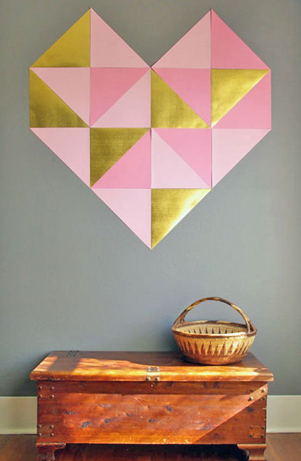 DIY Giant Geometric Wall Heart