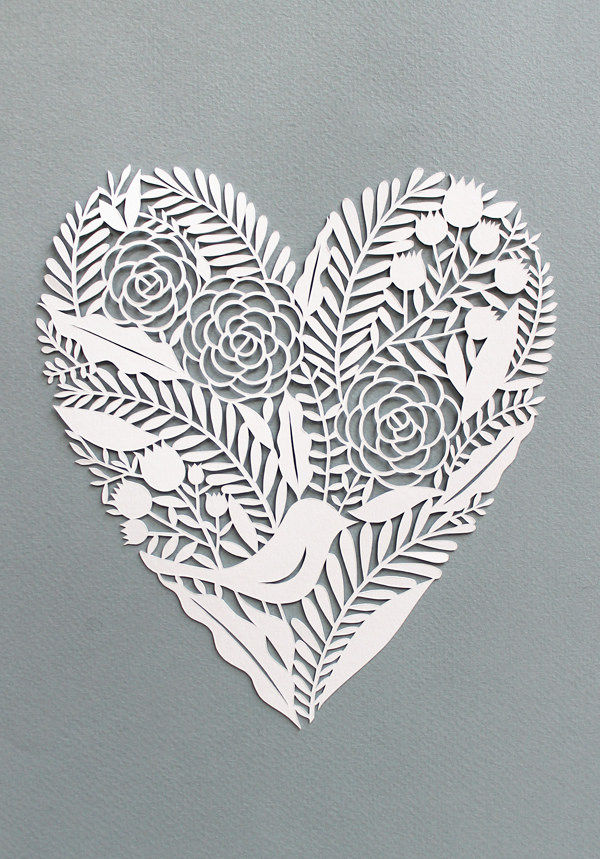 inimă paper cut