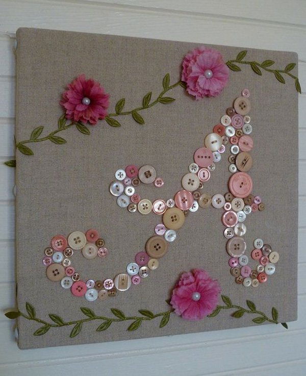 Baby Monogram Button Letter