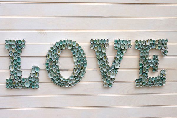 Beach Decor Seashell Covered Sign Letters - LOVE or Any 4-Lettered Word