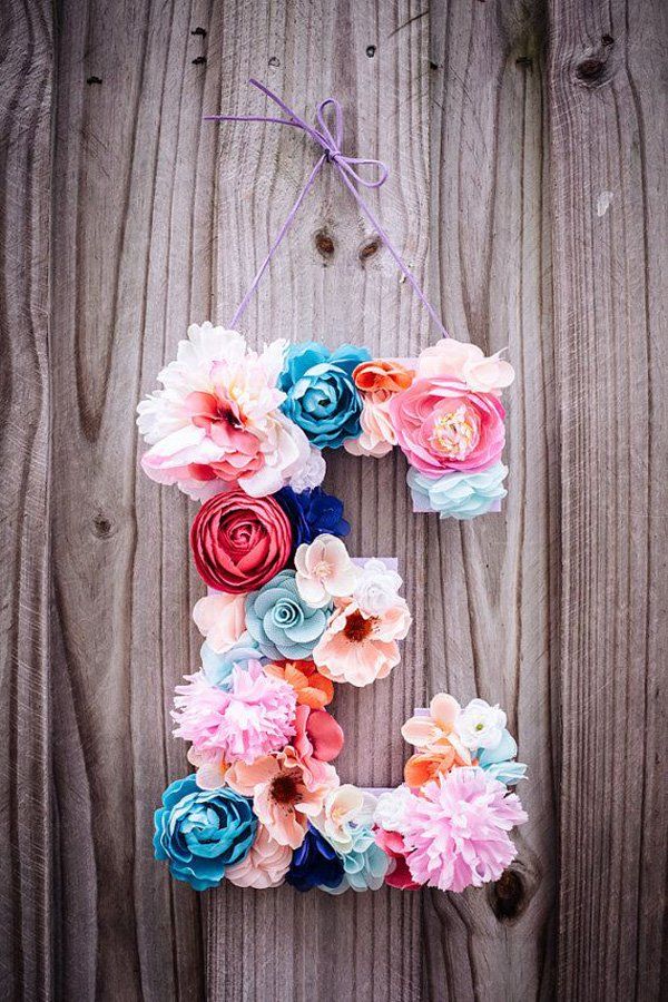 DIY floral letter