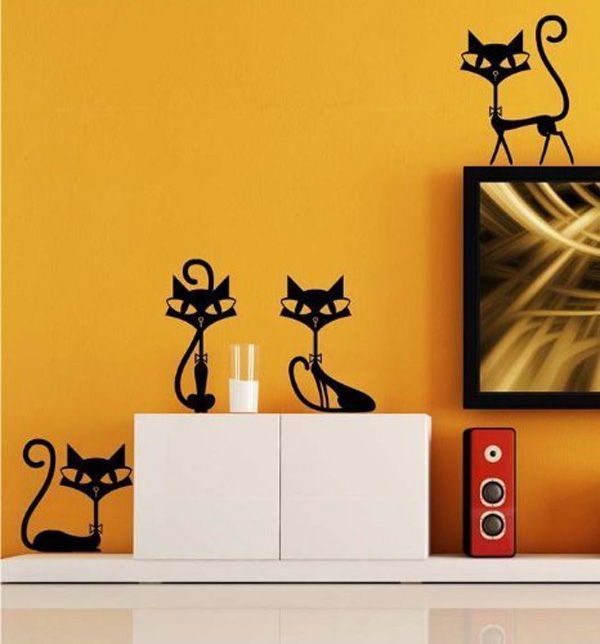 Gotomore Black Cats Sticker Wall Decal Home Decor for Bar Living Room Bed Room Stairs Study