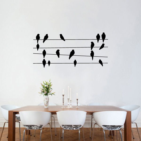 Birds On Wires Wall Stickers wall vinyl decal sticker nature art