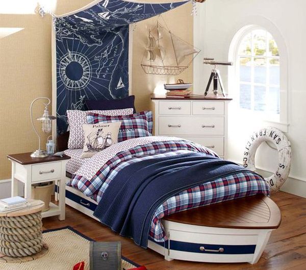 Navtični room for kids navy and white