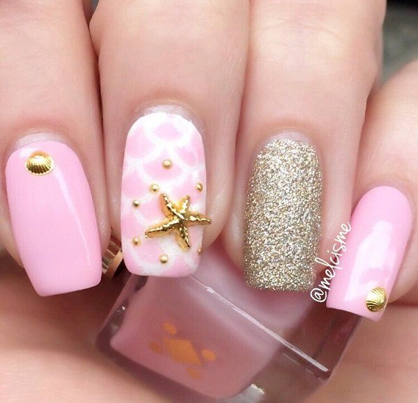 a taia pink seashell nail art-1