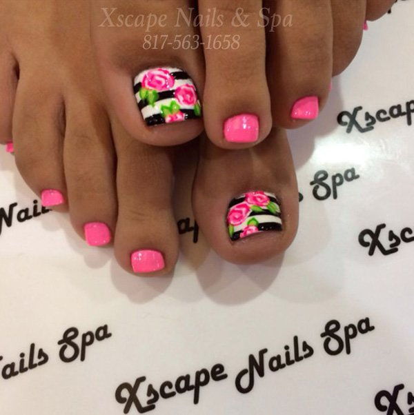 Szerető's Day Toe Nails Designs