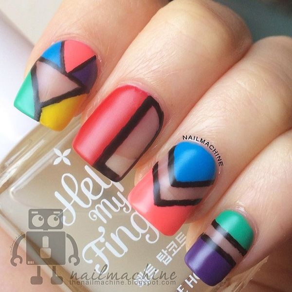 Absztrakt nail art-9