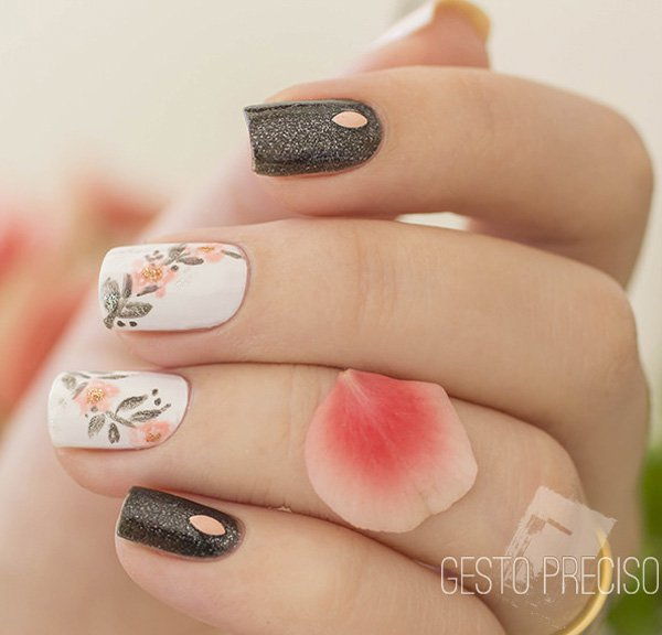 gyönyörű flower nail art