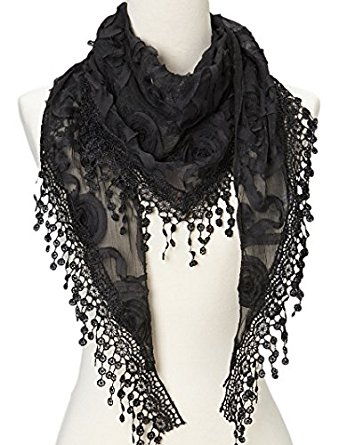 Csipke Knit Black Scarf