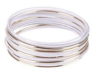 Paprasta Metal White Bangles