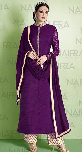 Purple Salwar Kameez – Achkan Style9