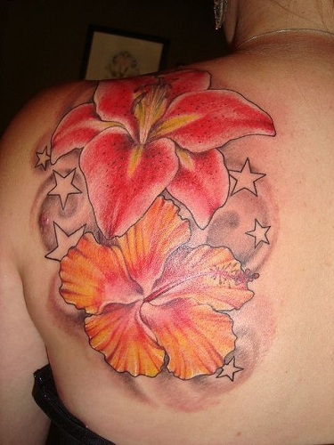 Portocale Hibiscus Flower Tattoo Design