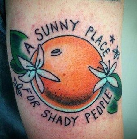 beachwear Orange Tattoo Design